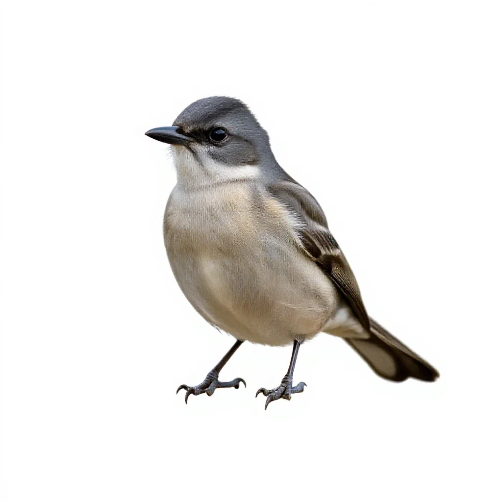 Western wood pewee isolated on a white background