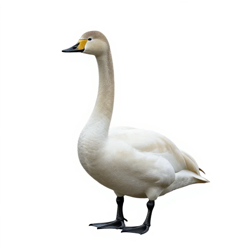 Whistling swan isolated on a white background