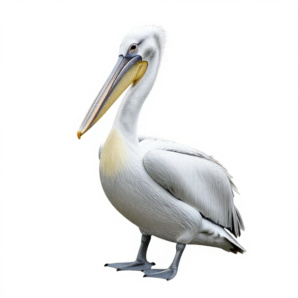 White pelican isolated on a white background