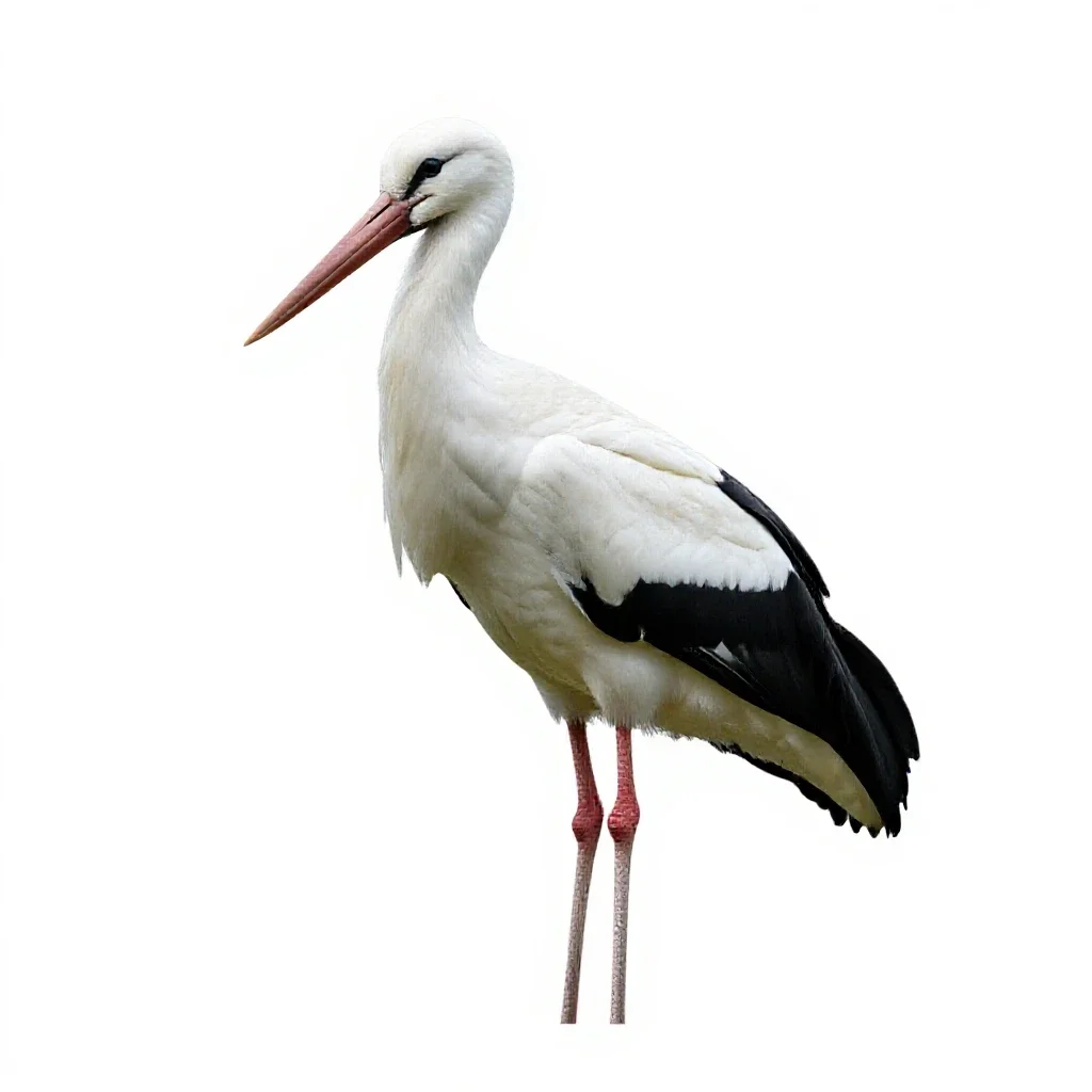 White stork isolated on a white background
