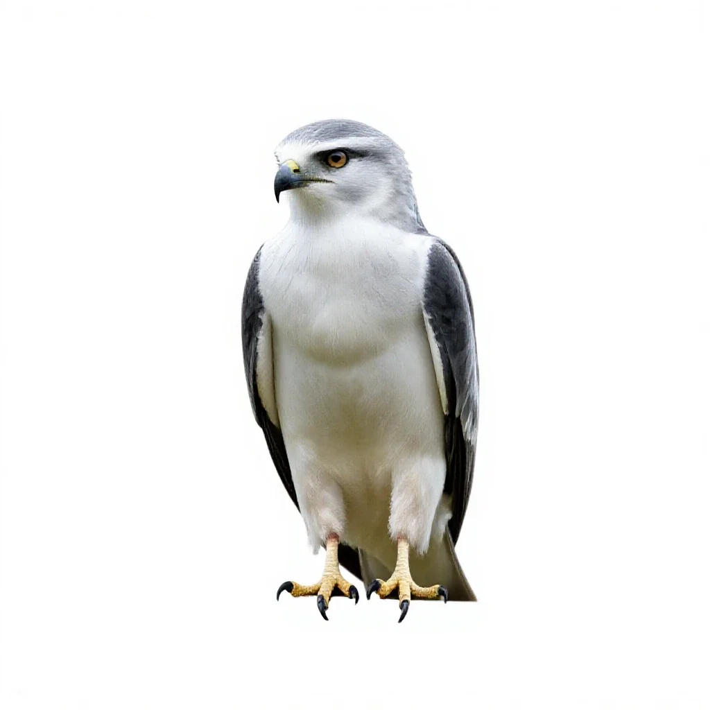 White-tailed kite isolated on a white background
