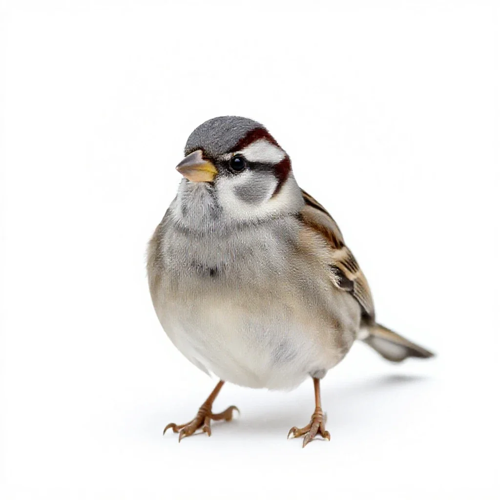 White-throated sparrow isolated on a white background
