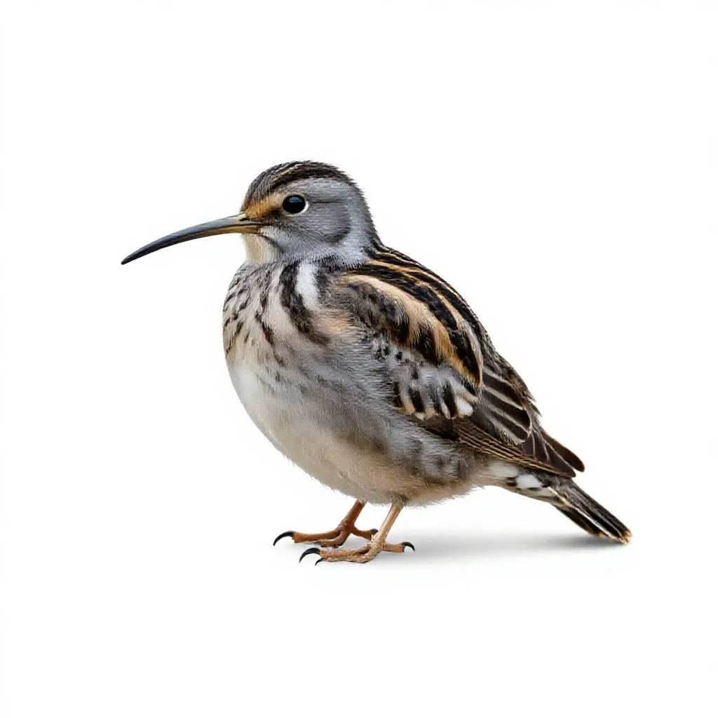 Whole snipe isolated on a white background