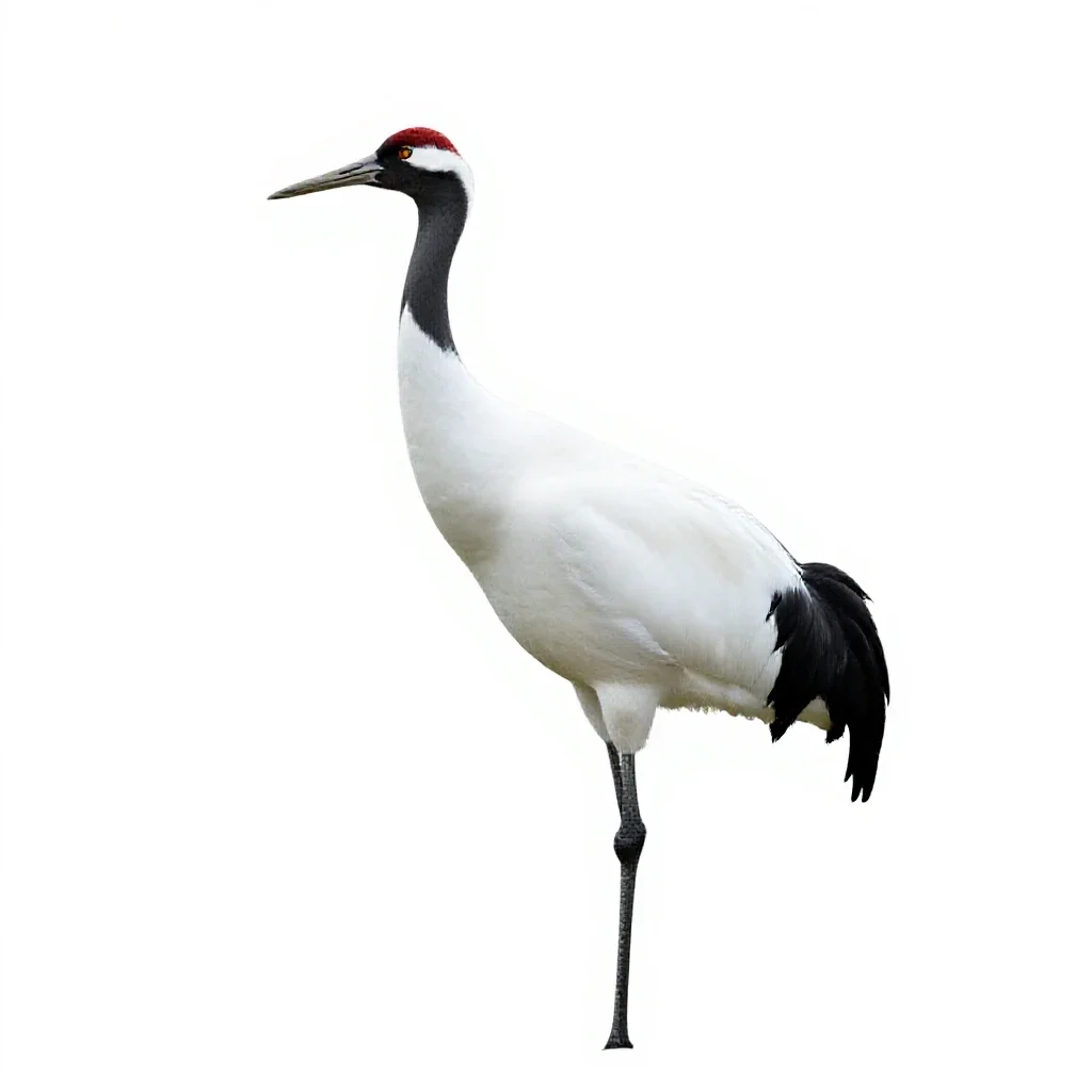 Whooping crane isolated on a white background