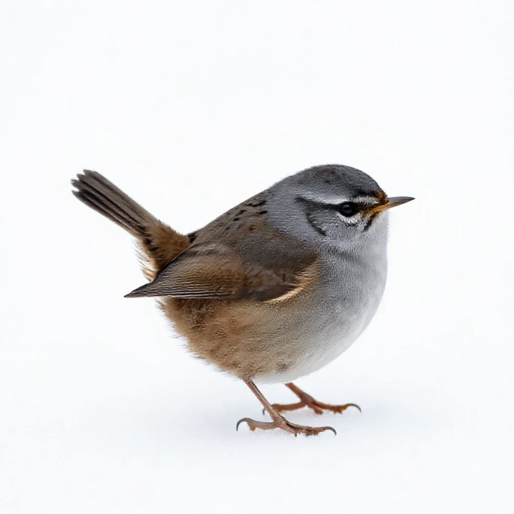 Winter wren isolated on a white background