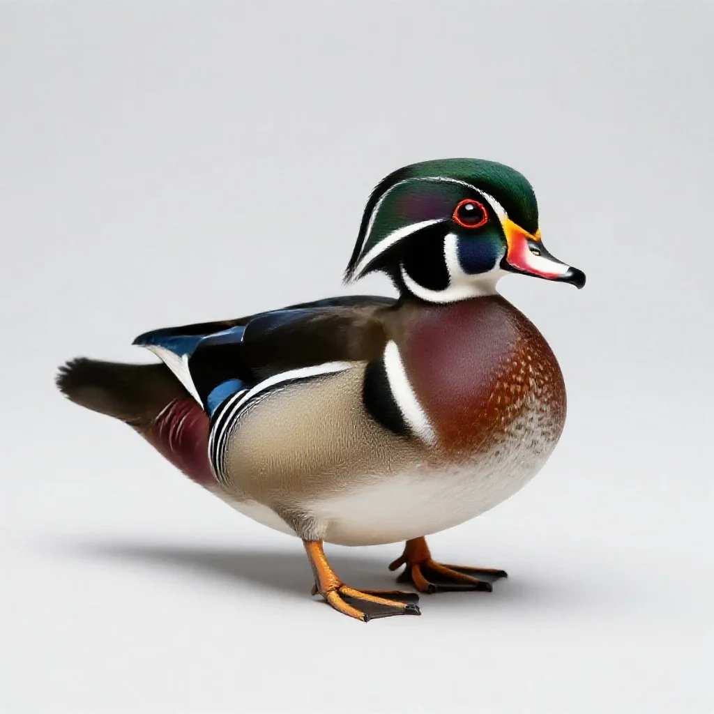 Wood drake isolated on a white background