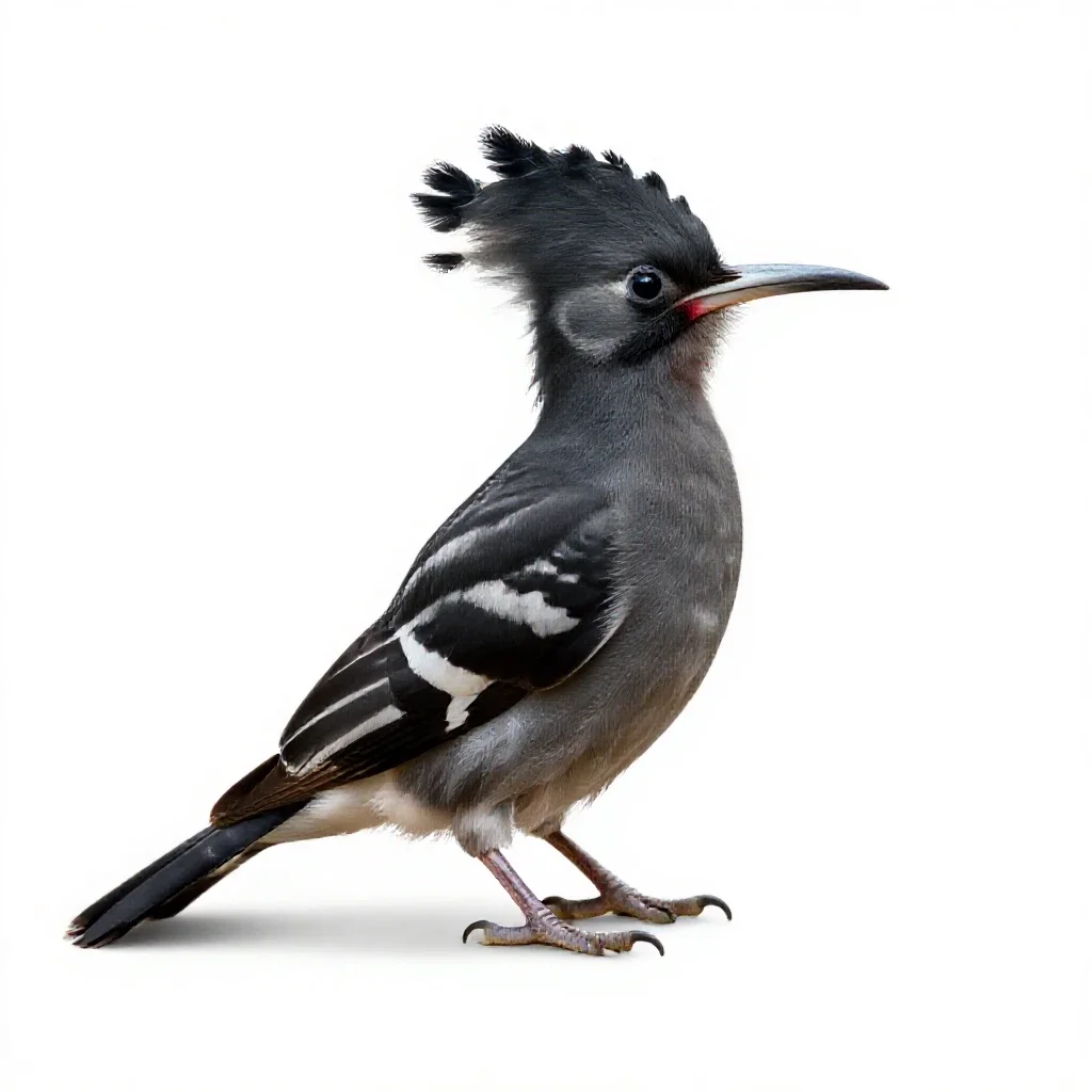 Wood hoopoe isolated on a white background