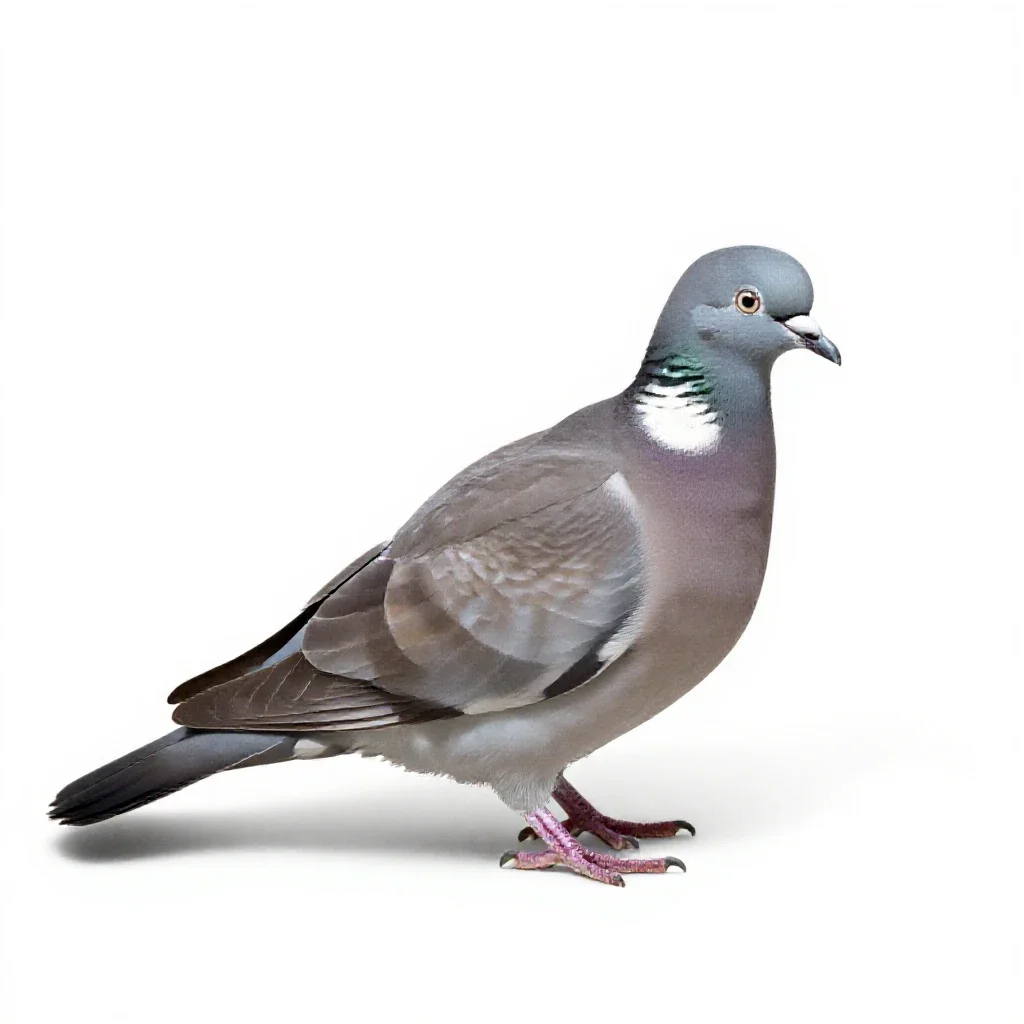 Wood pigeon isolated on a white background