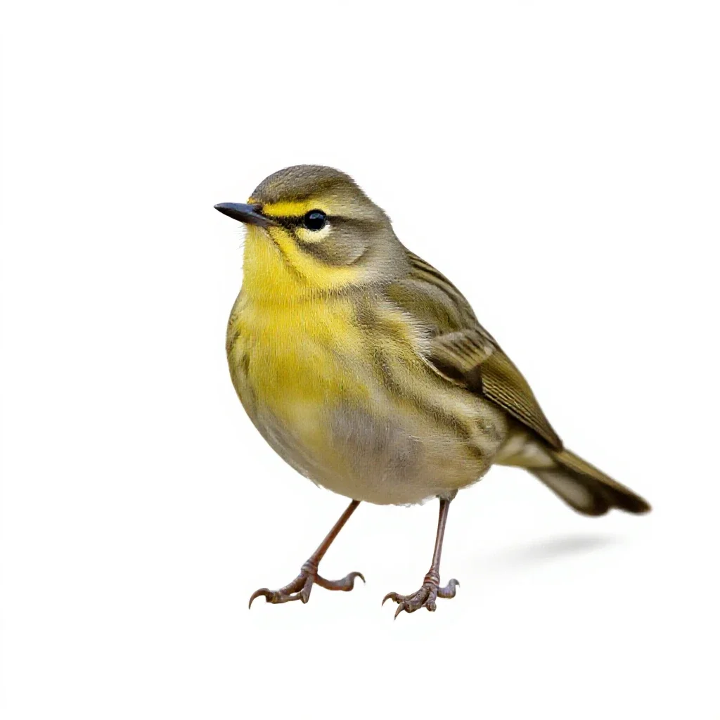 Wood warbler isolated on a white background