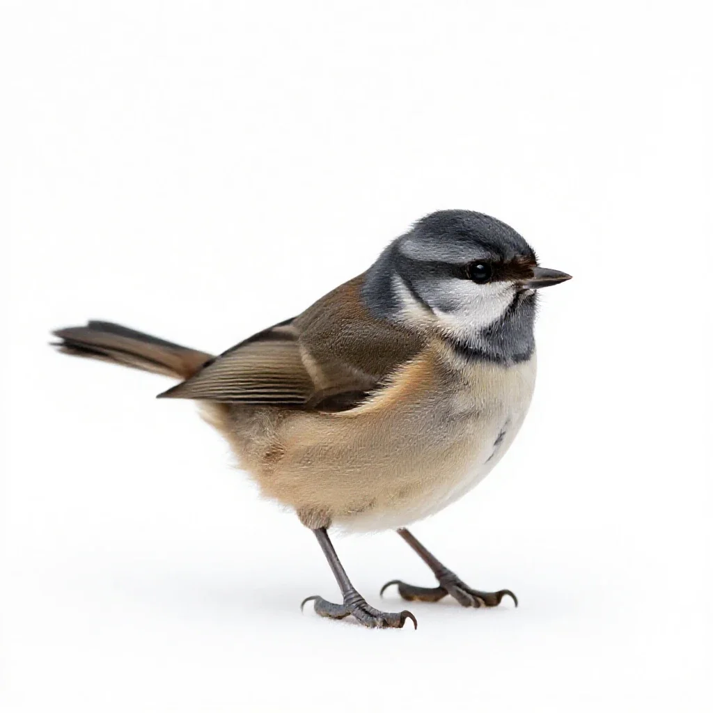 Wren-tit isolated on a white background