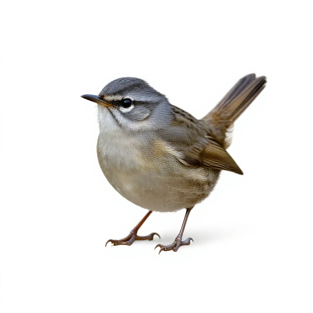 Wren warbler isolated on a white background