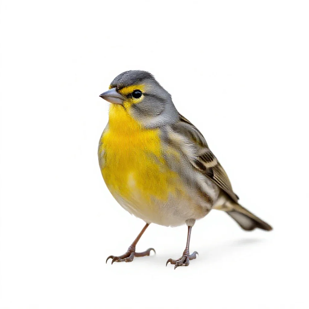 Yellow-breasted bunting isolated on a white background