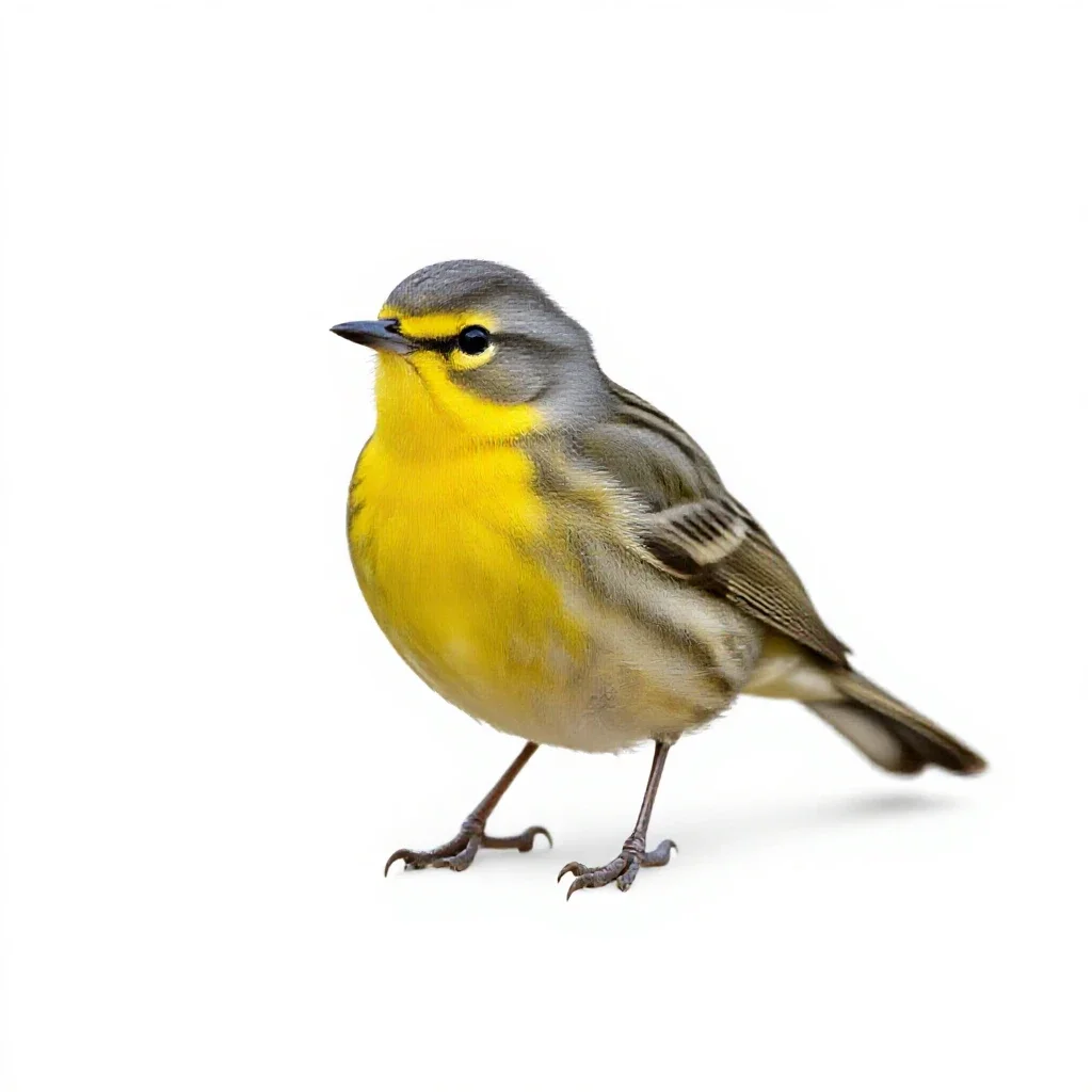 Yellow warbler isolated on a white background