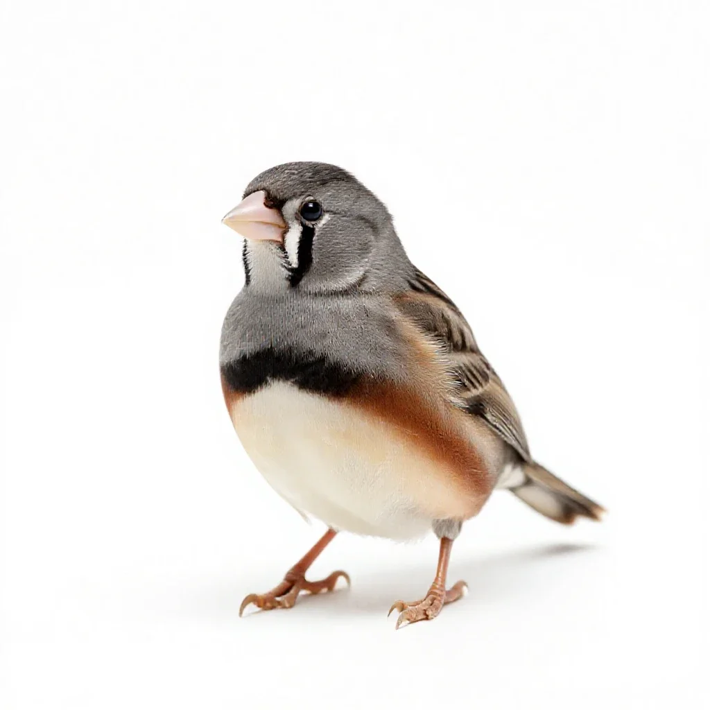 Zebra finch isolated on a white background