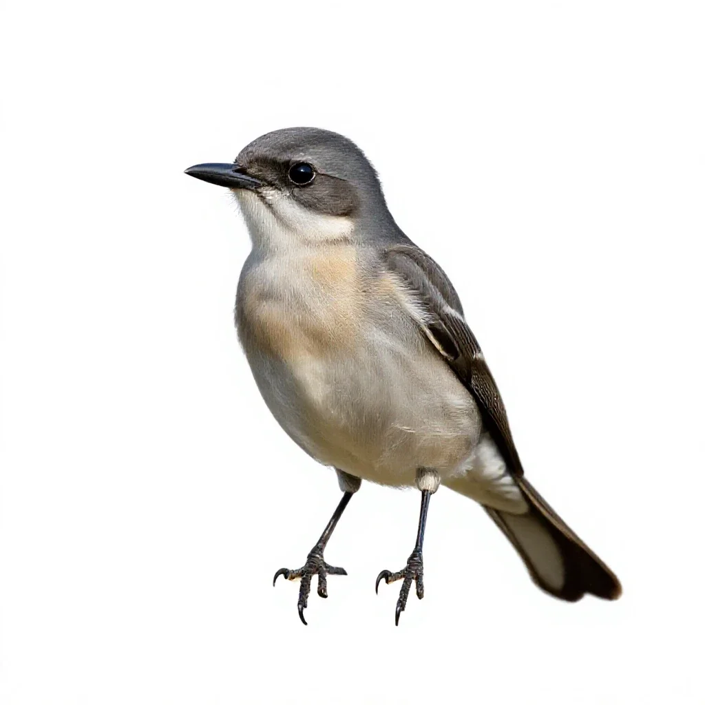 Eastern kingbird isolated on a white background