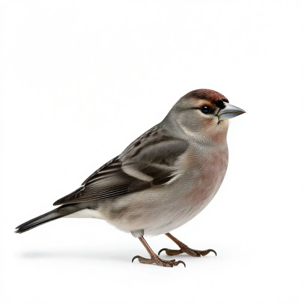 Evening grosbeak isolated on a white background
