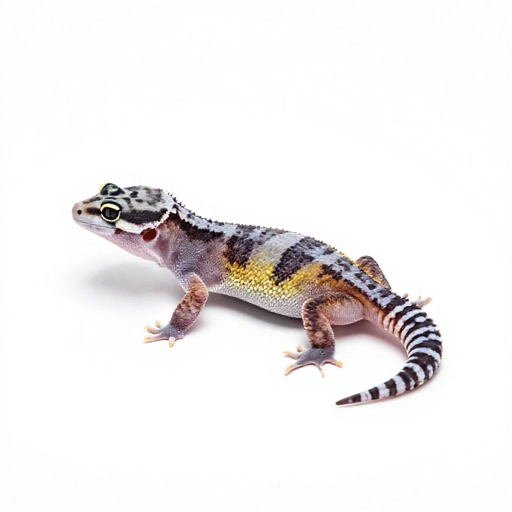 Banded gecko isolated on a white background