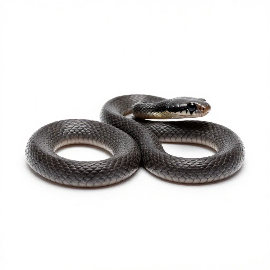 Black-headed snake isolated on a white background