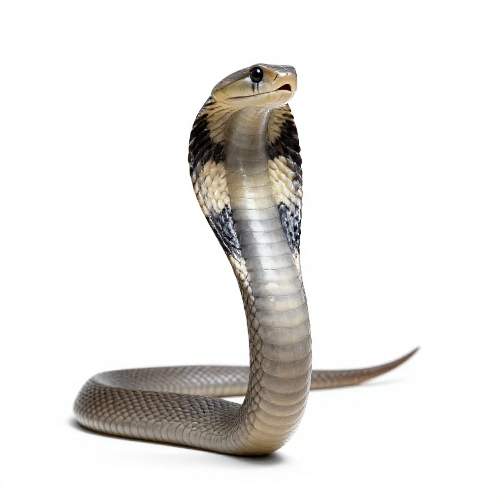 Black-necked cobra isolated on a white background