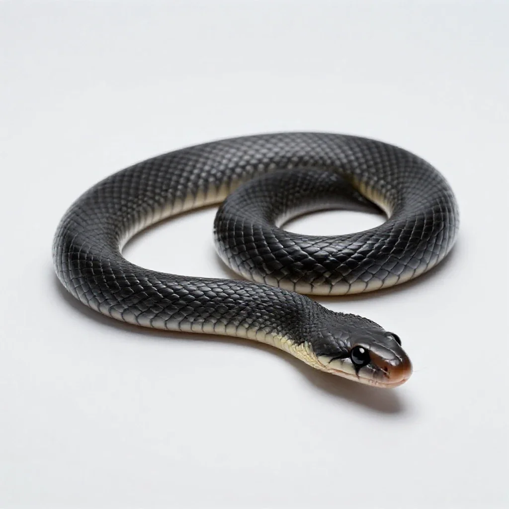 Black rat snake isolated on a white background