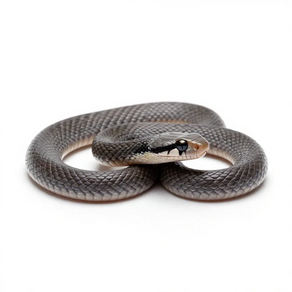Blind snake isolated on a white background
