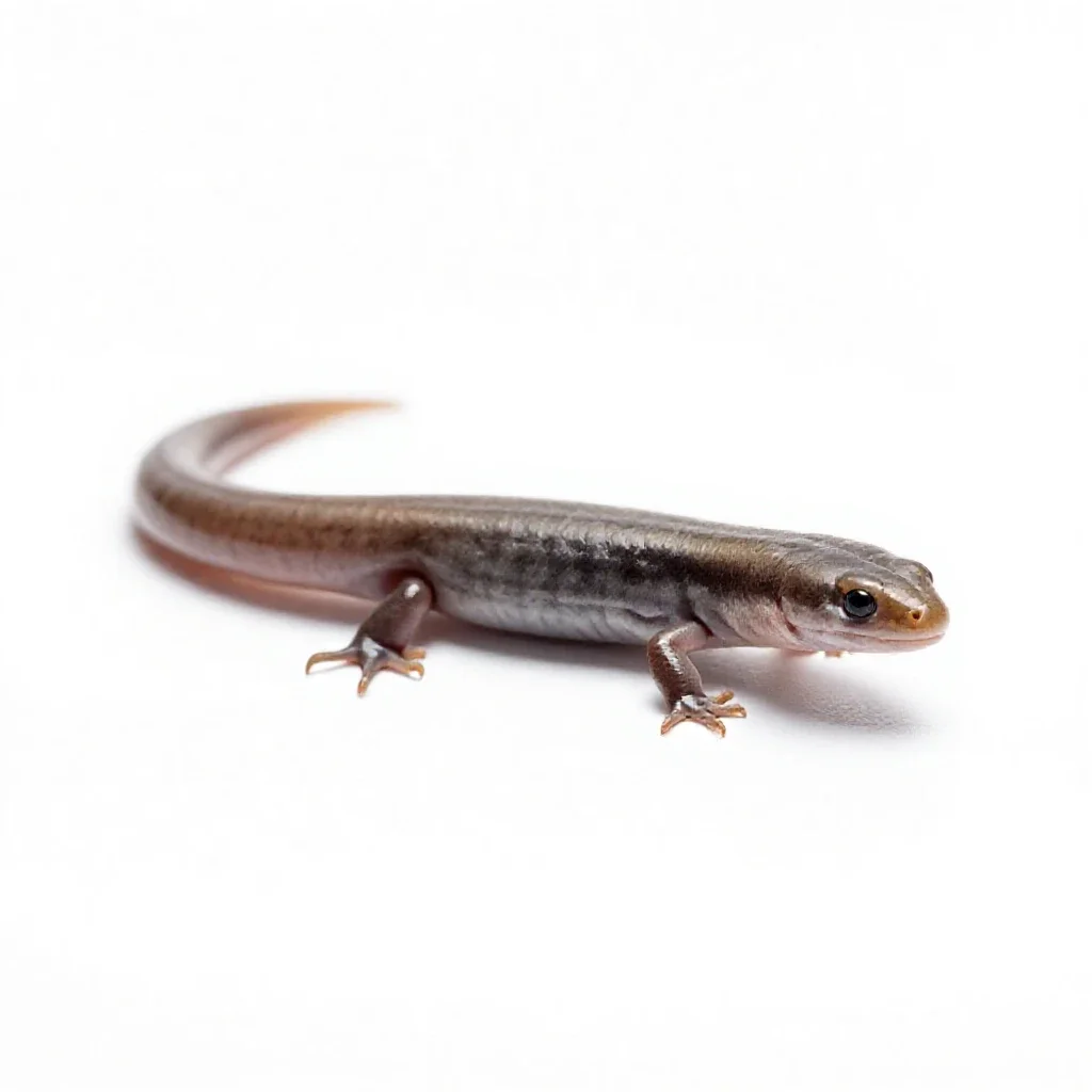 Blindworm isolated on a white background