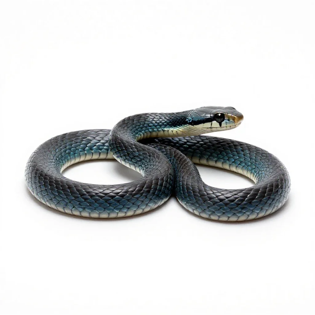 Blue racer isolated on a white background