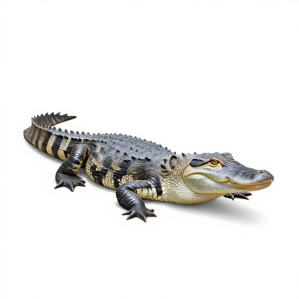Caiman lizard isolated on a white background