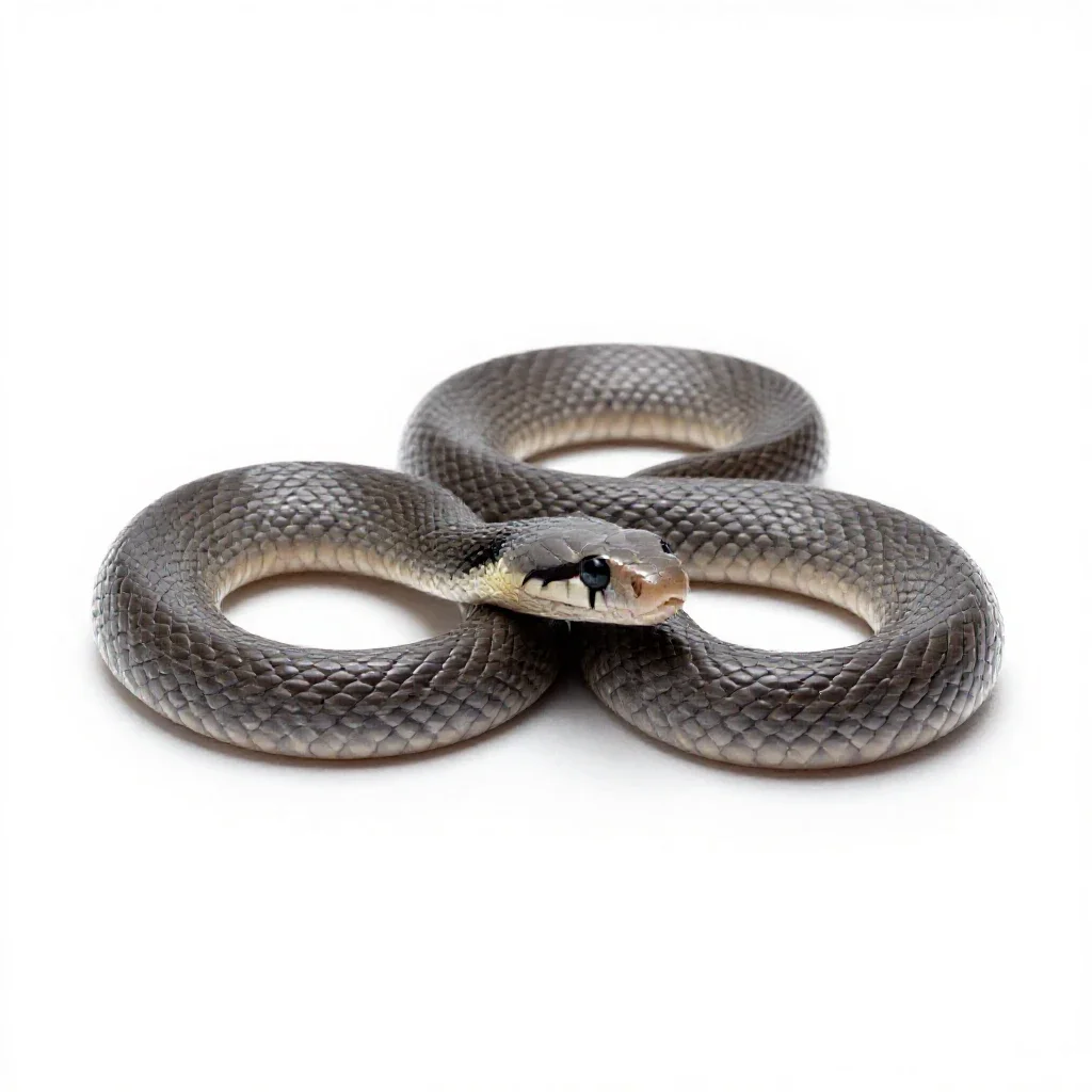 Colubrid snake isolated on a white background