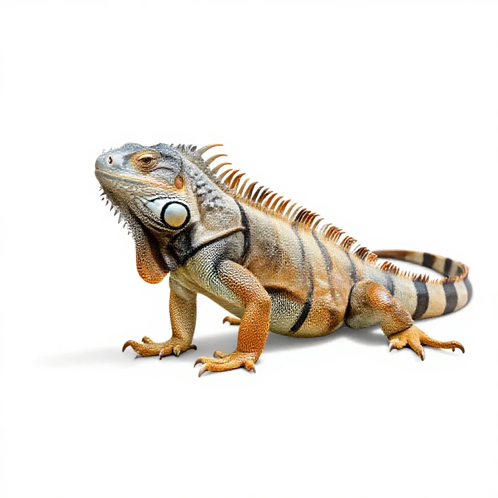Common iguana isolated on a white background