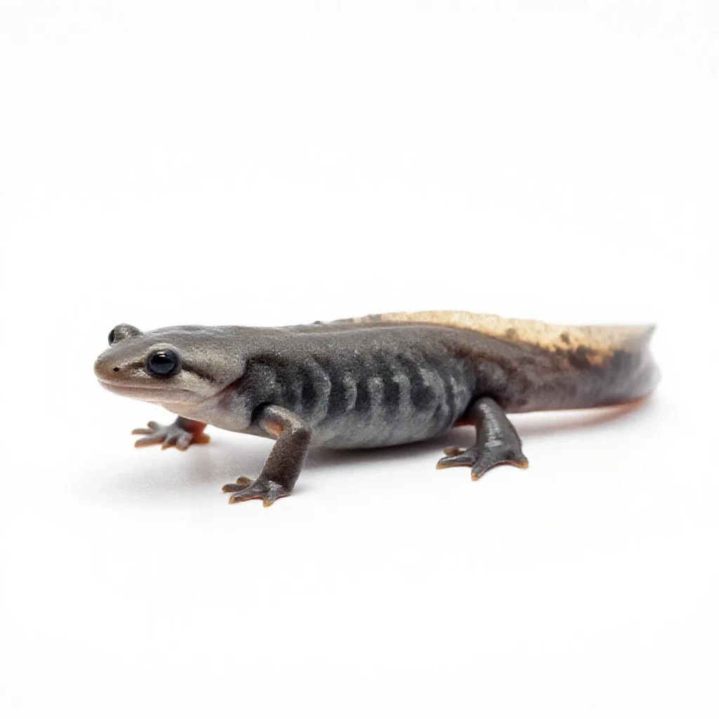 Common newt isolated on a white background