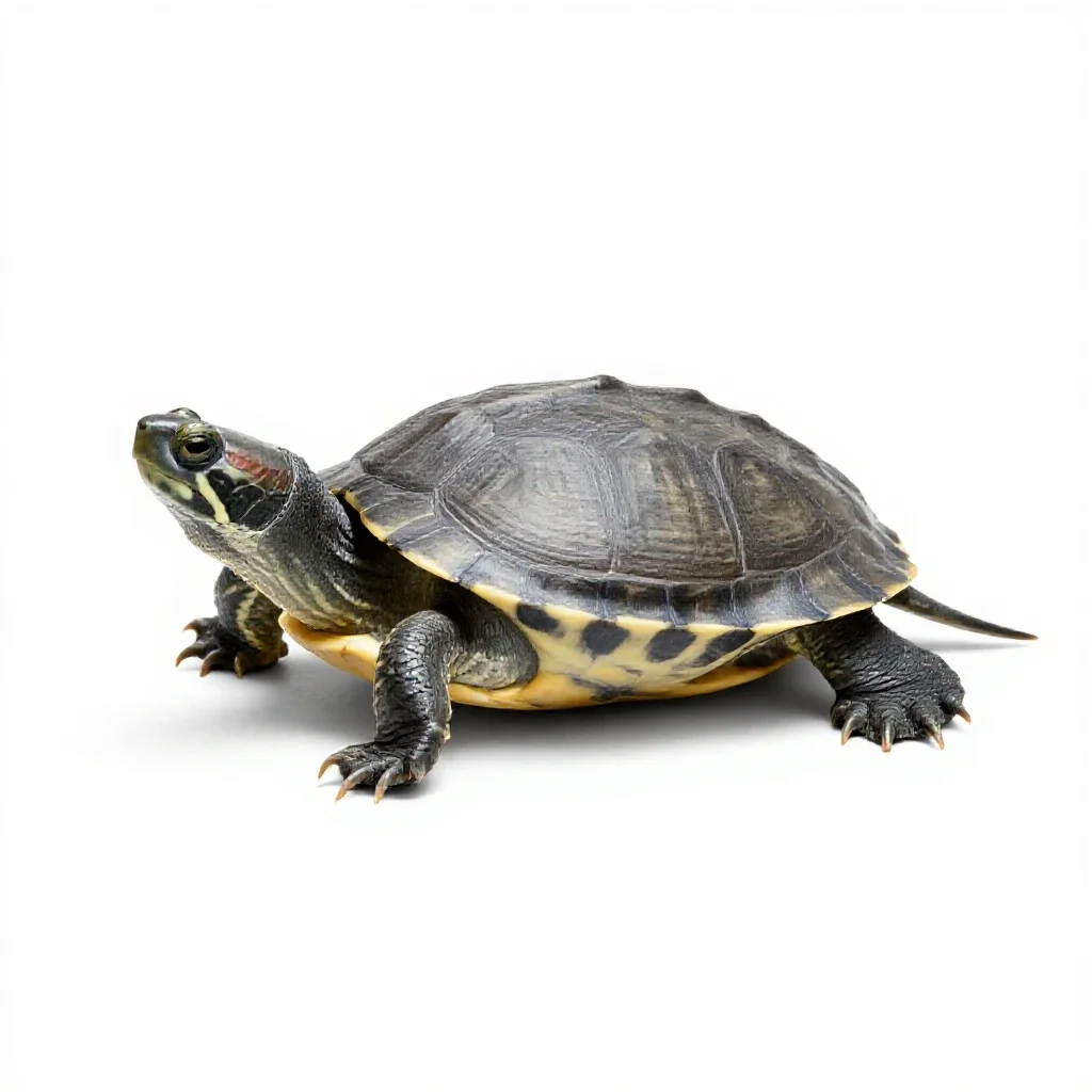 Diamondback terrapin isolated on a white background