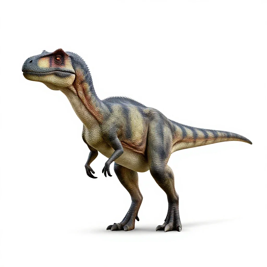 Dromaeosaur isolated on a white background