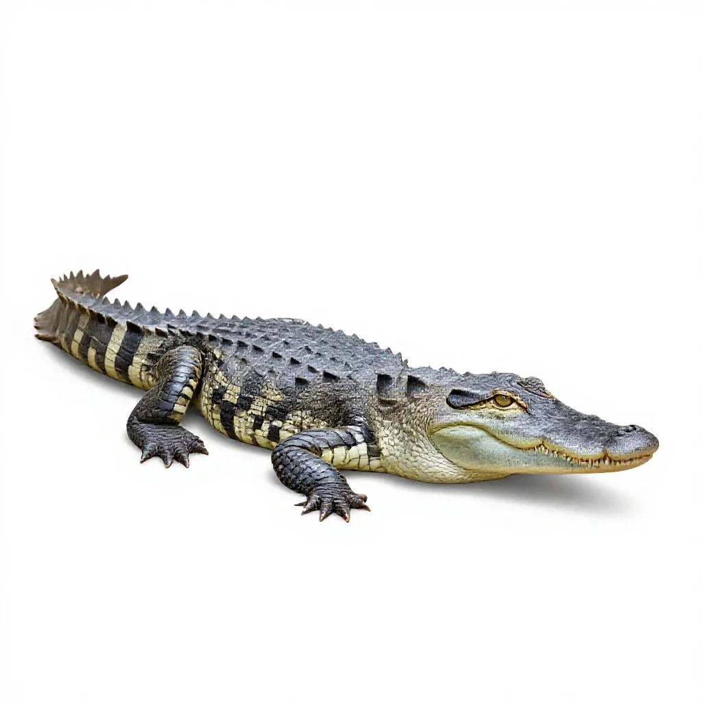 False gavial isolated on a white background