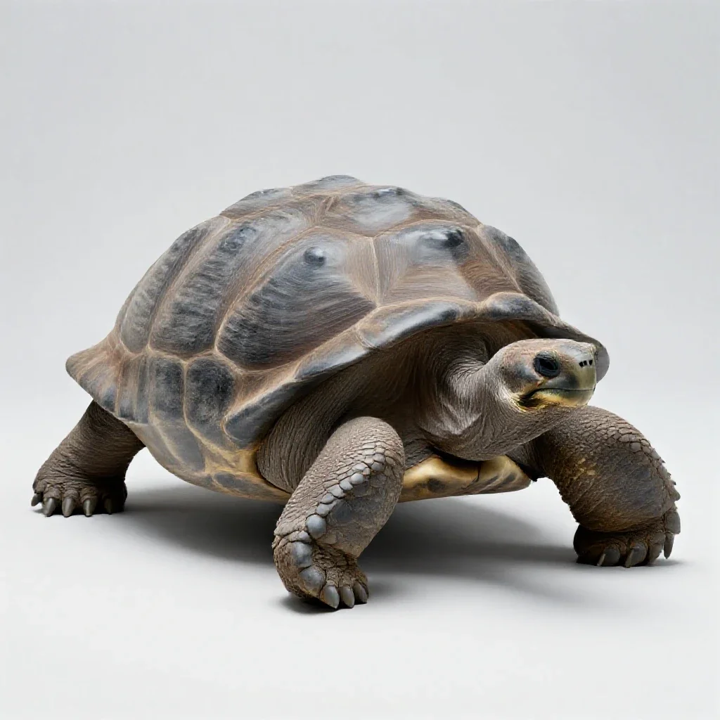 Giant tortoise isolated on a white background