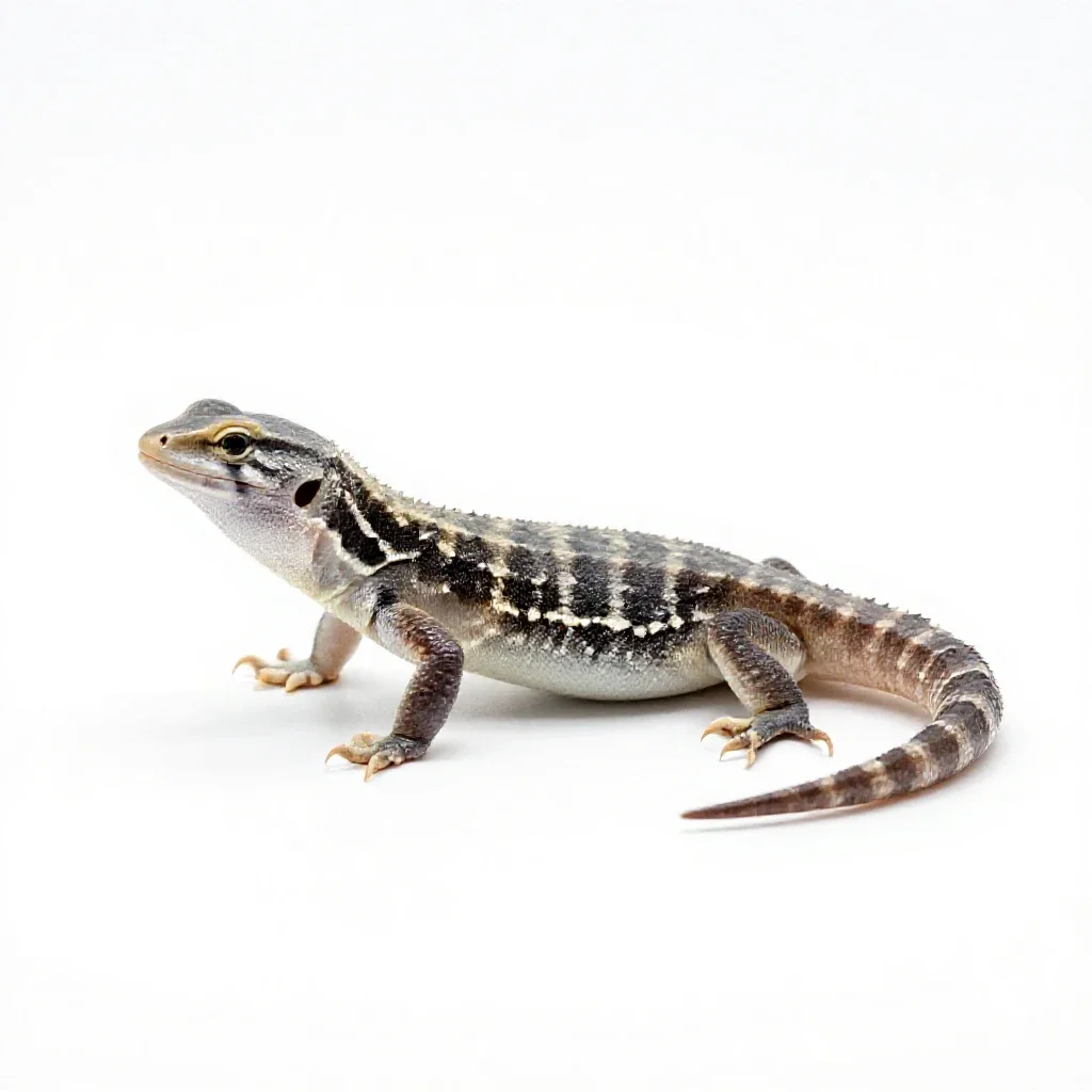 Glass lizard isolated on a white background