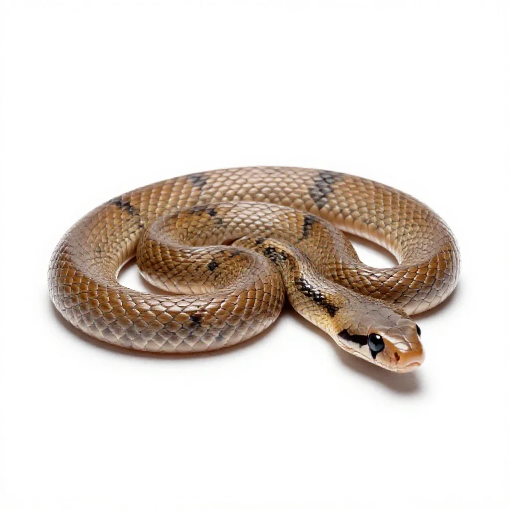 Glossy snake isolated on a white background
