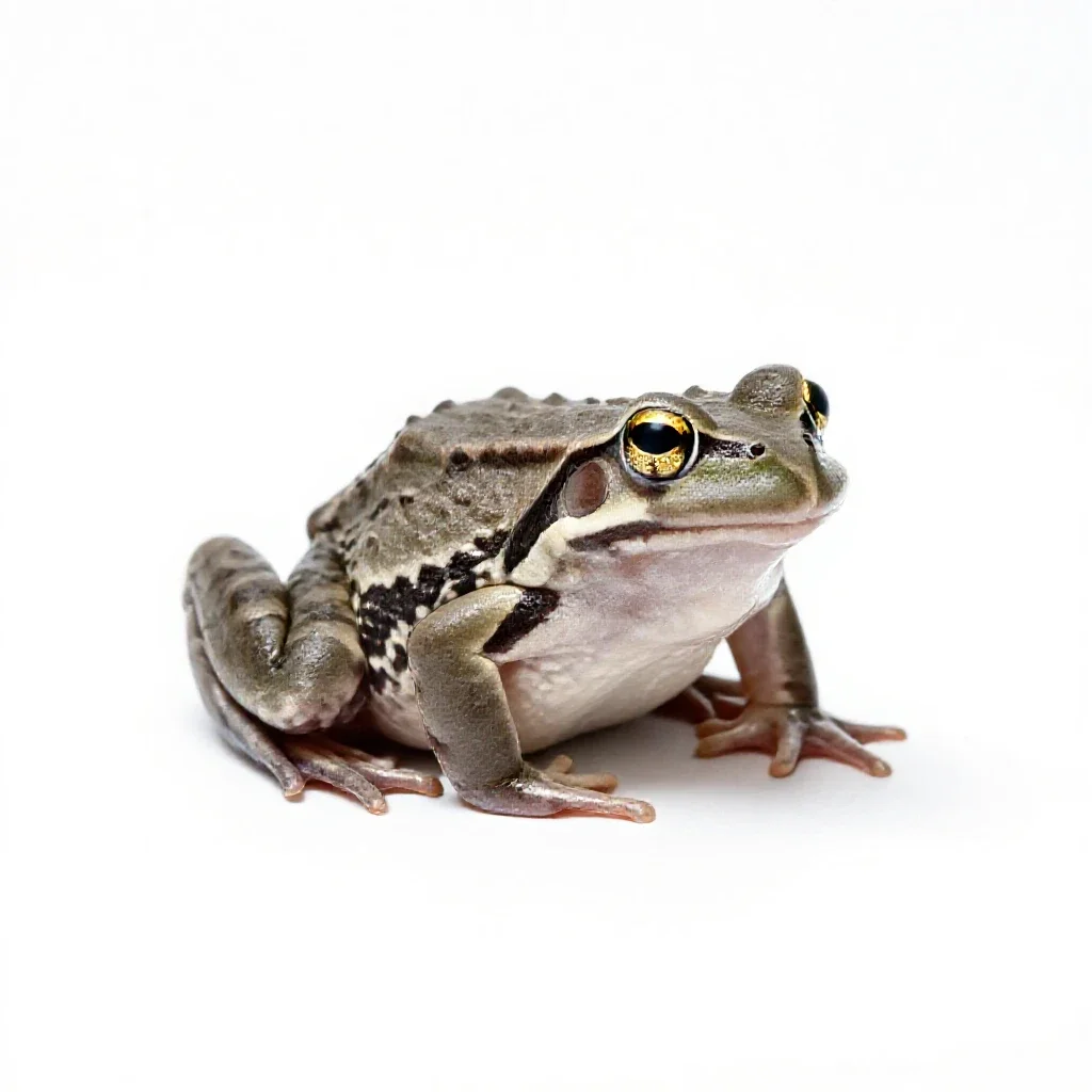 Grass frog isolated on a white background