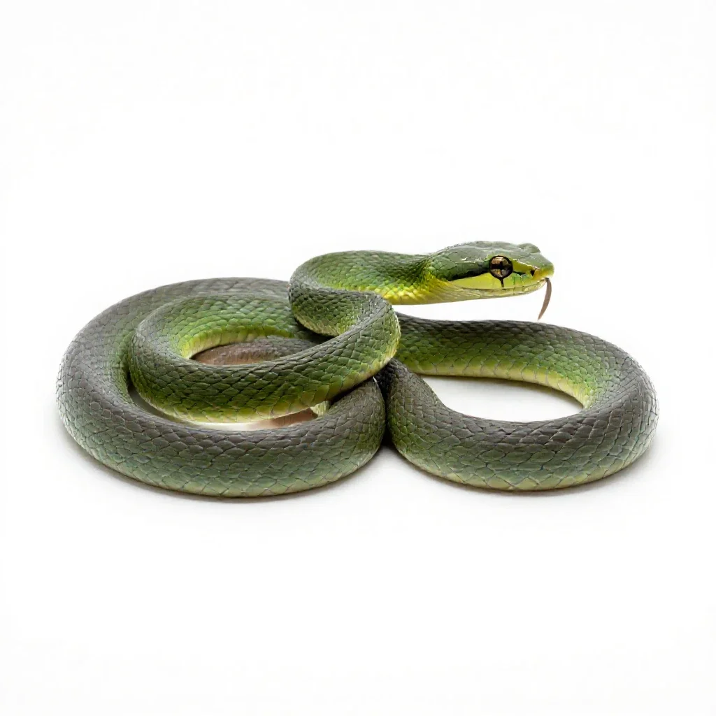 Green snake isolated on a white background