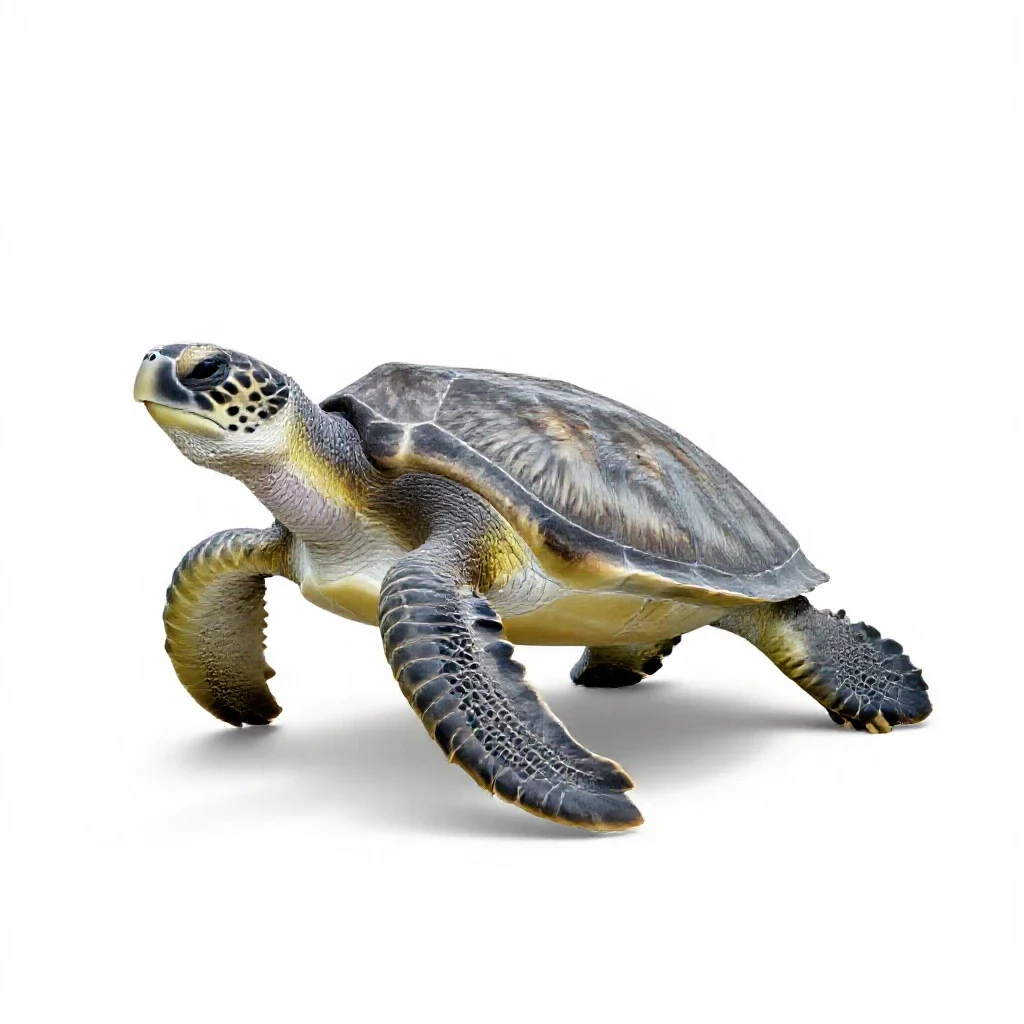 Hawksbill turtle isolated on a white background