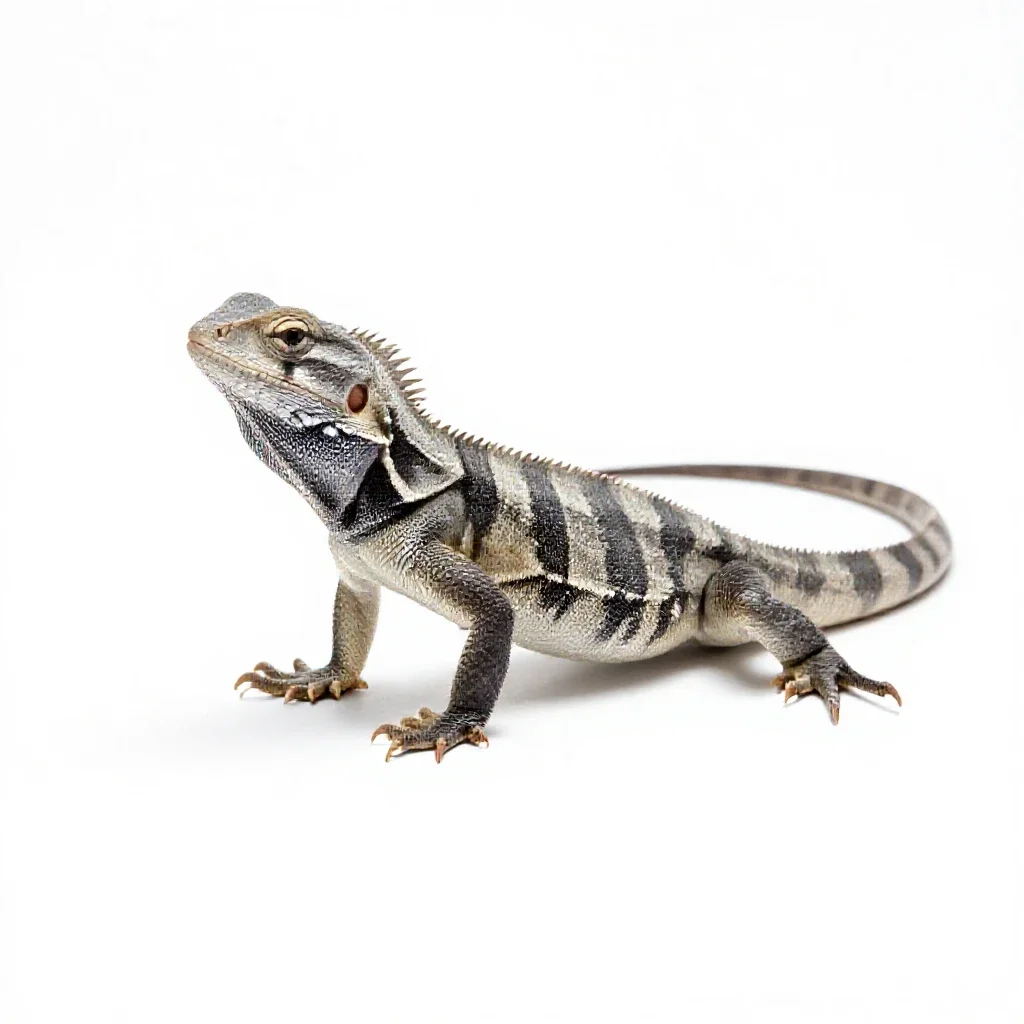 Lacertid lizard isolated on a white background