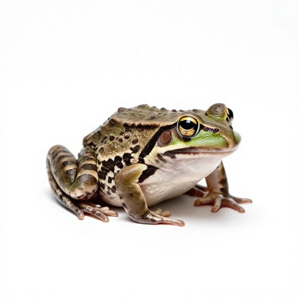 Leopard frog isolated on a white background