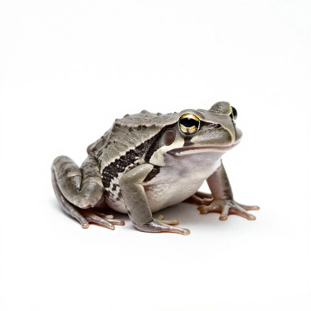 Leptodactylid frog isolated on a white background