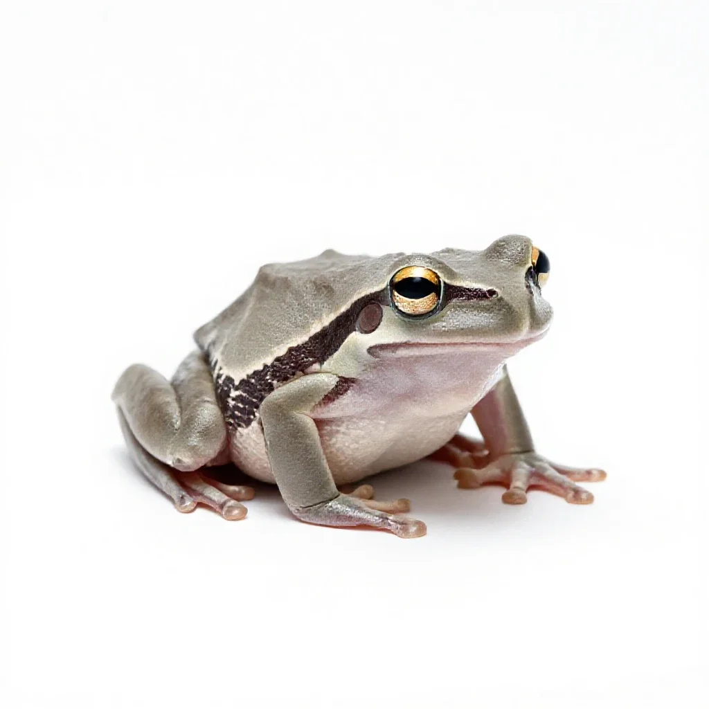 Lowland burrowing treefrog isolated on a white background