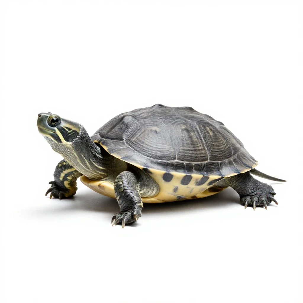 Mud turtle isolated on a white background