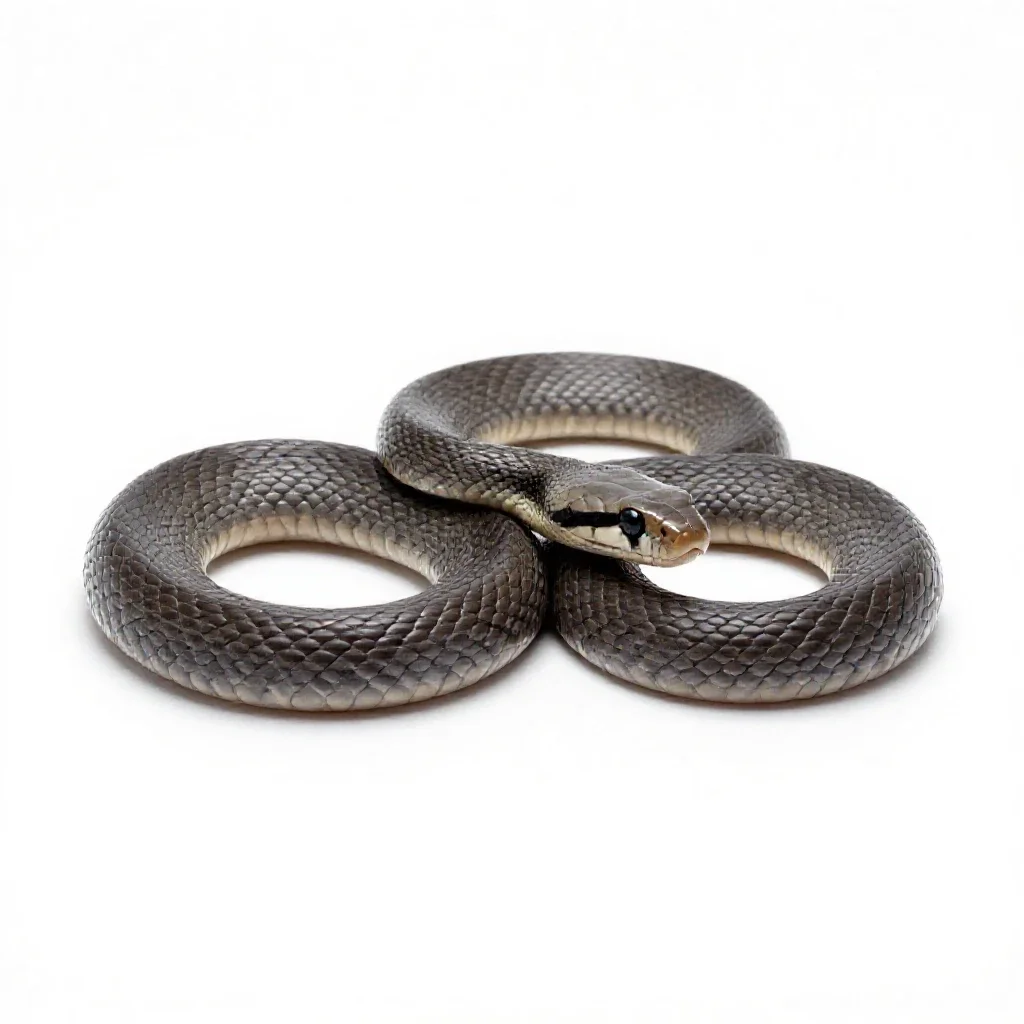 Night snake isolated on a white background