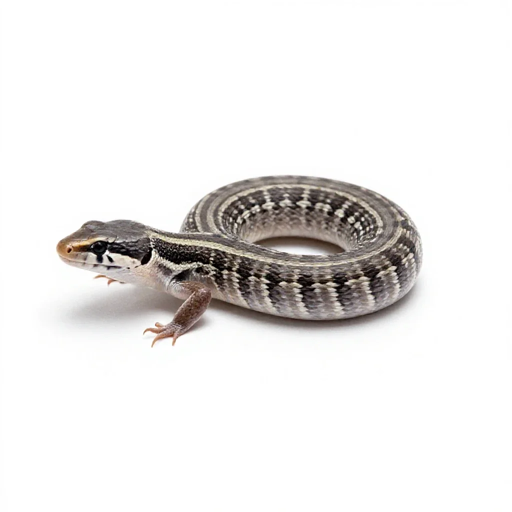 Plateau striped whiptail isolated on a white background