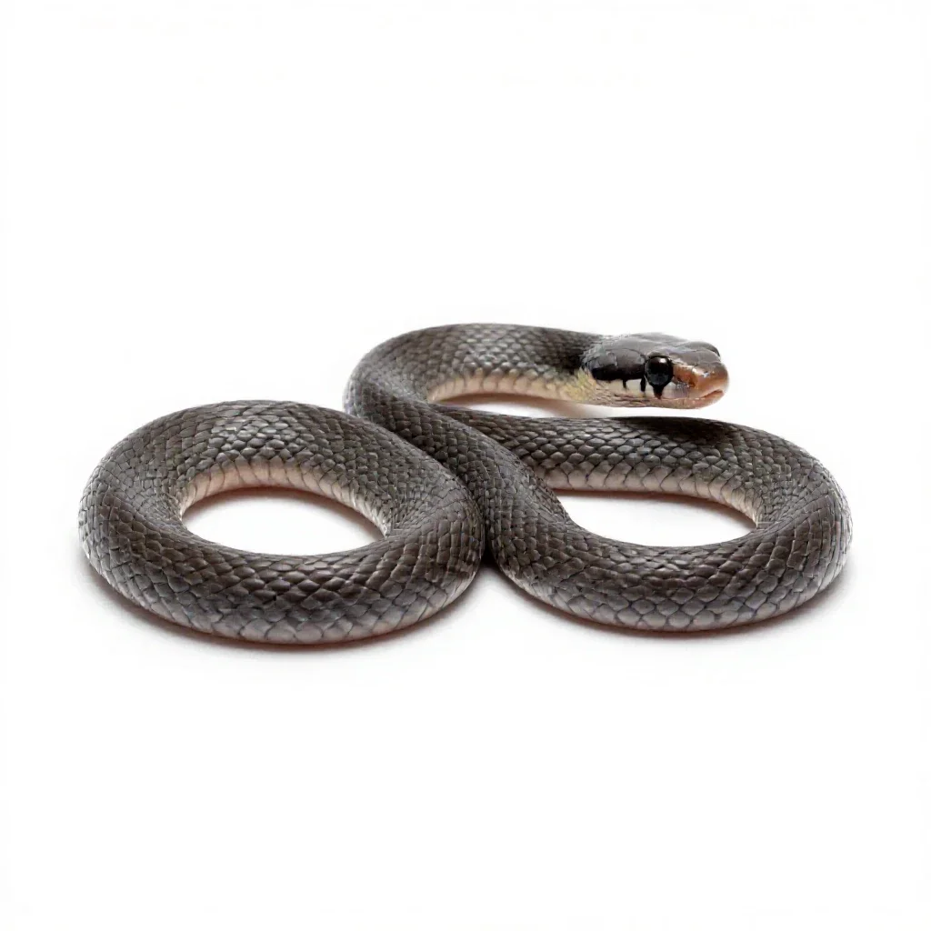 Red-bellied snake isolated on a white background