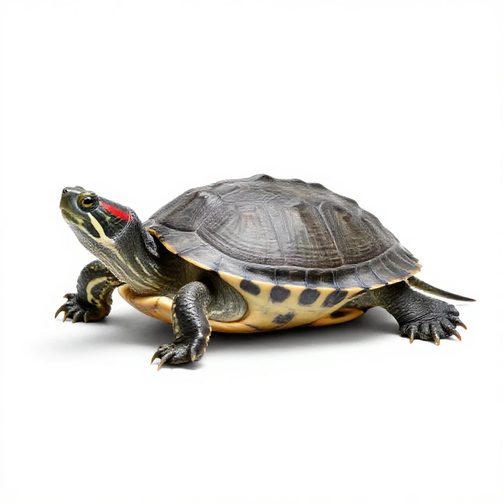 Red-bellied terrapin isolated on a white background