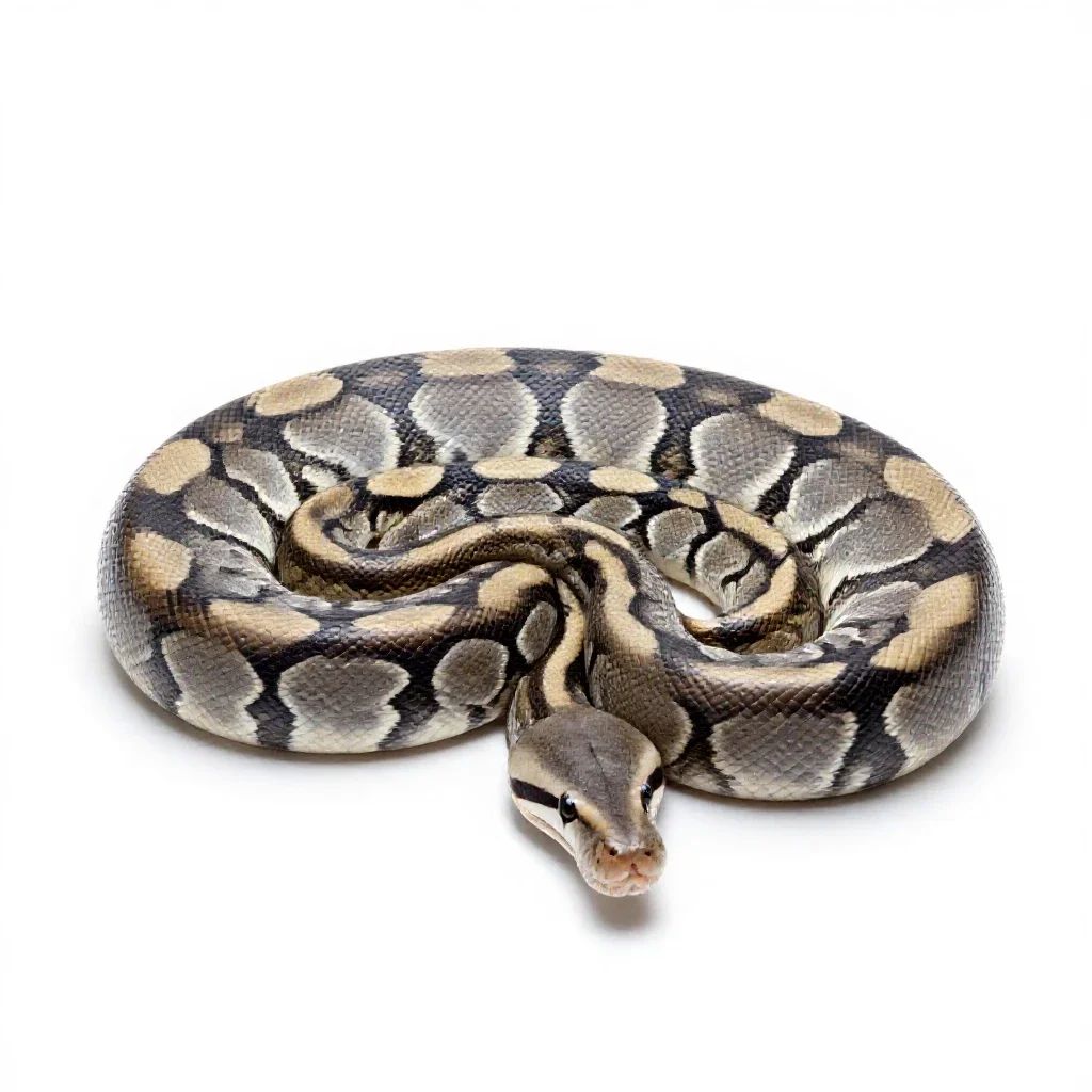 Reticulated python isolated on a white background
